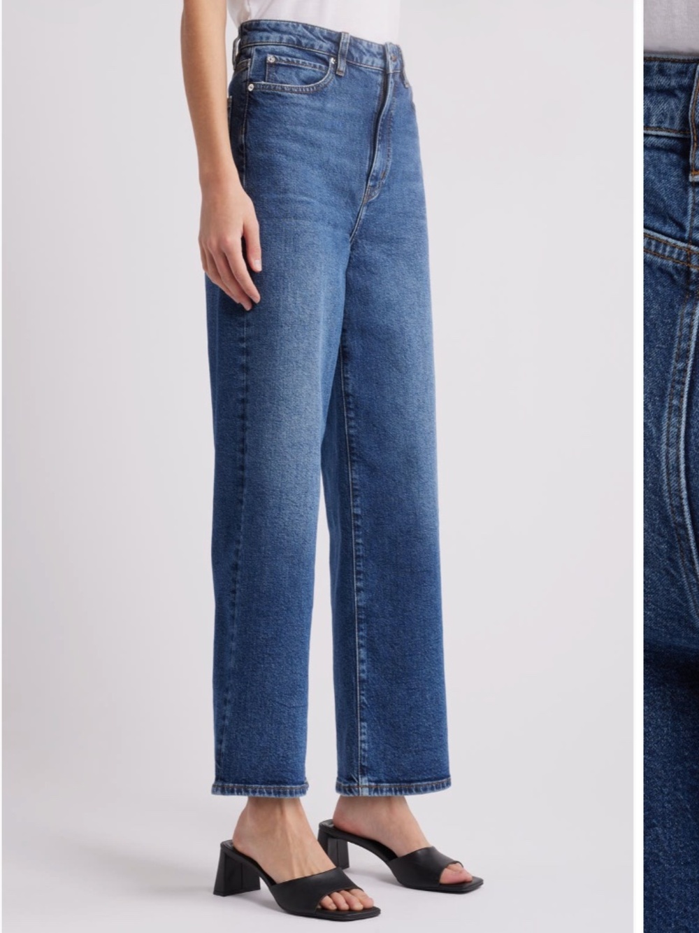 Frame The Wide High Waist Ankle Wide Leg Jeans
